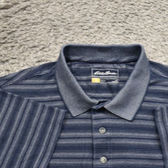 Eddie Bauer Men's Adult Size L Polo Travex Golf Outdoors Blue Cotton Short Sleev - Picture 4 of 8